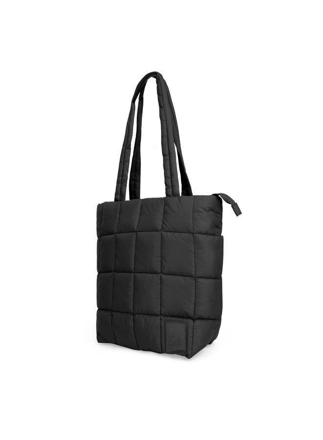 Genie PlushTote Bag For Girls|13 Inch-15 Litres With One Compartment, Laptop Sleeve And Organizer |Best For Laptop, Makeup, Journal, Cables & College/Work - Black - Image 3